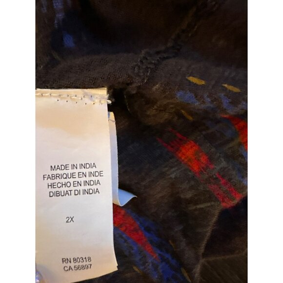 Lucky Brand Short Sleeve 100% Viscose Beaded Top Size 2X - Picture 4 of 9